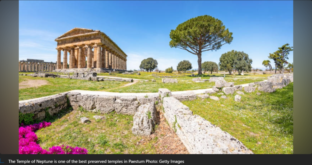 The Temple of Neptune is one of the best preserved temples in Paestum Photo: Getty Images