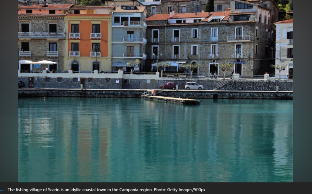 The fishing village of Scario is an idyllic coastal town in the Campania region. Photo: Getty Images/500px